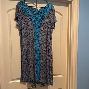 Hatley Blue and Black Patterned Mini Dress
